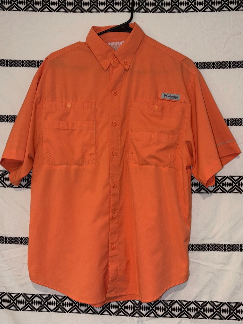 Columbia Men’s Short-Sleeve Button-Down Shirt - Orange